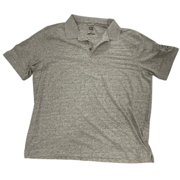 Cutter Buck XXL Polo White Gray Heather Polo CB quick Dry Cotton+ "HKS Classic" - Picture 1 of 5